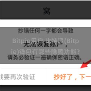 Bitpie用户 比特派(Bitpie)钱包有哪些隐藏功能？