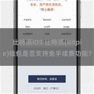 比特派iOS 比特派(Bitpie)钱包是否支持免手续费功能？