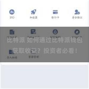 比特派 如何通过比特派钱包获取收益？投资者必看！