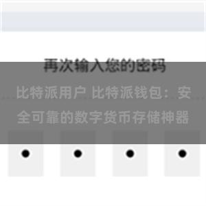比特派用户 比特派钱包：安全可靠的数字货币存储神器
