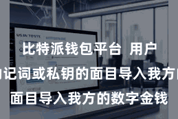 比特派钱包平台 用户不错通过助记词或私钥的面目导入我方的数字金钱