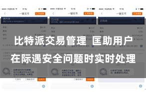 比特派交易管理  匡助用户在际遇安全问题时实时处理